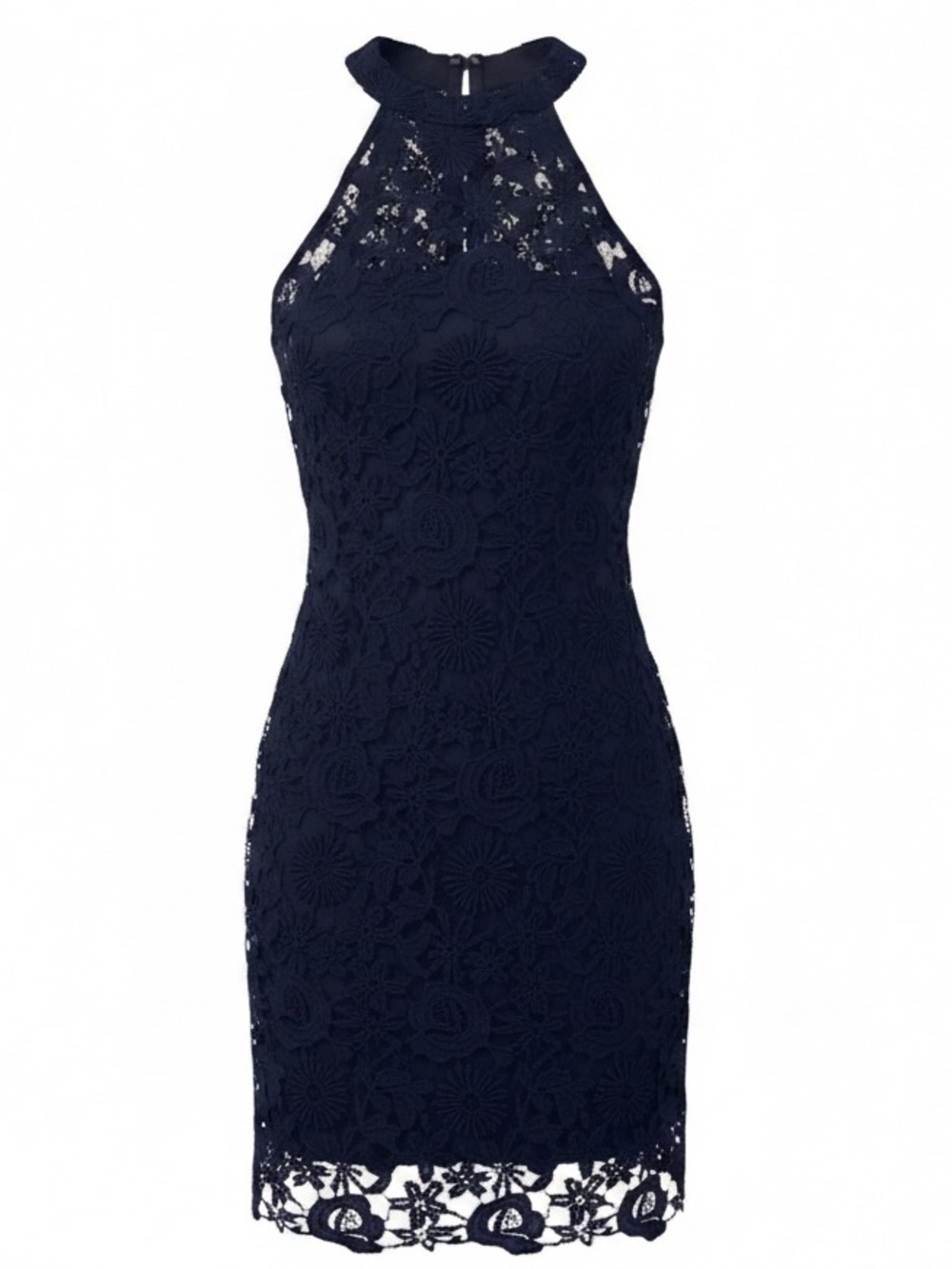 LULUS Ultra Sexy Cocktail Dress Crocheted Floral Lace in Navy Size Extra Small